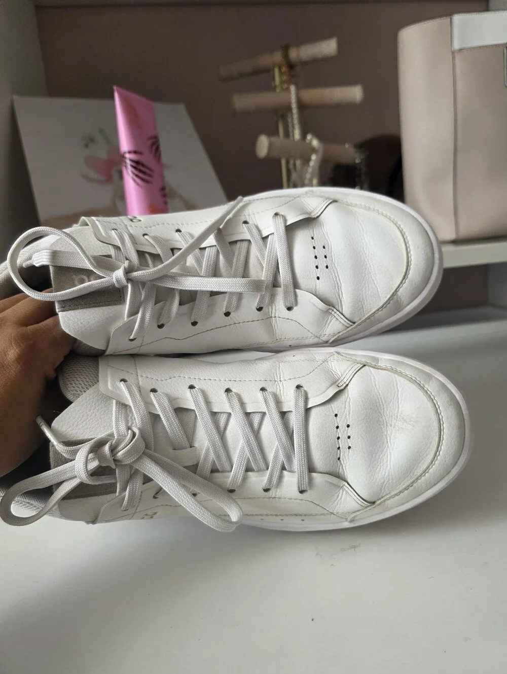 On Running White Men's Leather Sneakers - Clean Low-Top Design